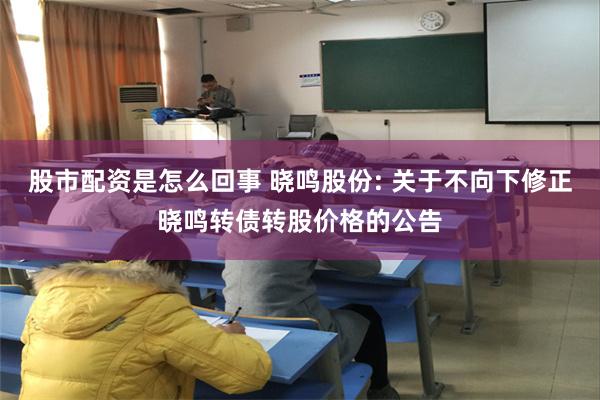 股市配资是怎么回事 晓鸣股份: 关于不向下修正晓鸣转债转股价格的公告