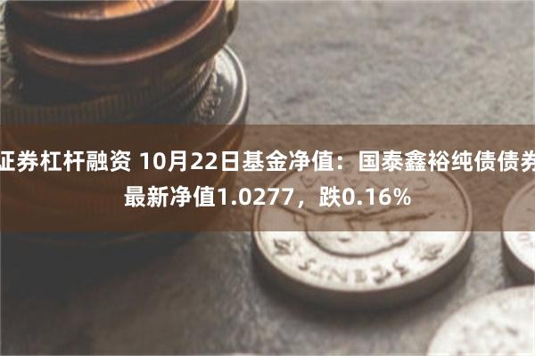 证券杠杆融资 10月22日基金净值：国泰鑫裕纯债债券最新净值1.0277，跌0.16%