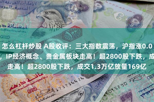 怎么杠杆炒股 A股收评：三大指数震荡，沪指涨0.01%创业板指涨0.26%，IP经济概念、贵金属板块走高！超2800股下跌，成交1.3万亿放量169亿